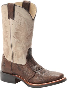 Tobacco/Ivory Double H Boot 11 Inch Square Toe Roper